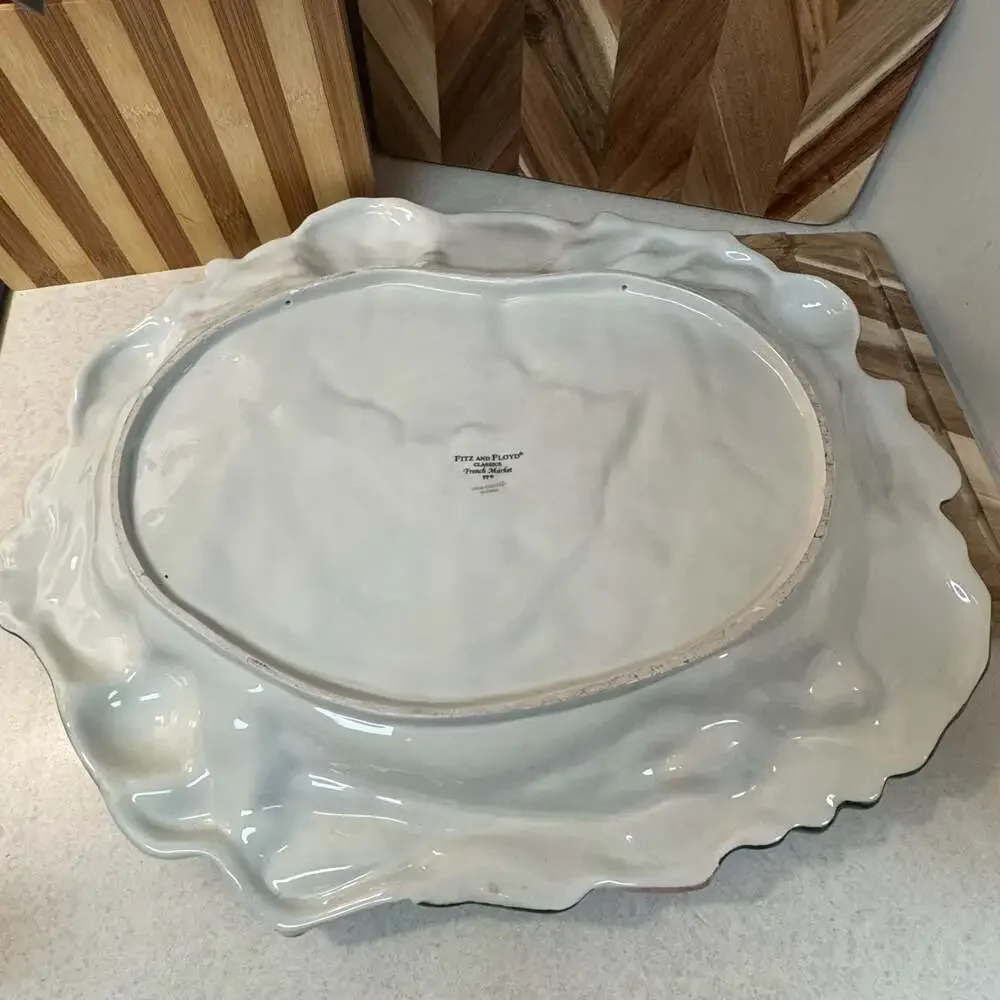 Fitz & Floyd Classics French Market Oval Serving Platter Vegetable Border